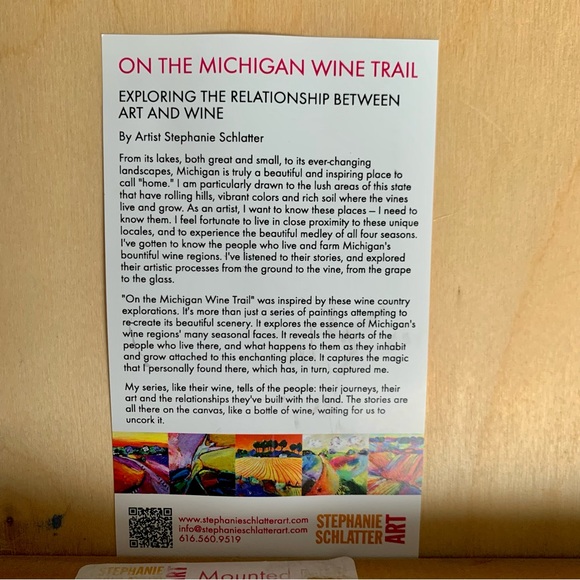 ❗️Sold❗️On the Michigan Wine Trail By Stephanie Schlatter • Woodblock Giclée - Picture 7 of 14
